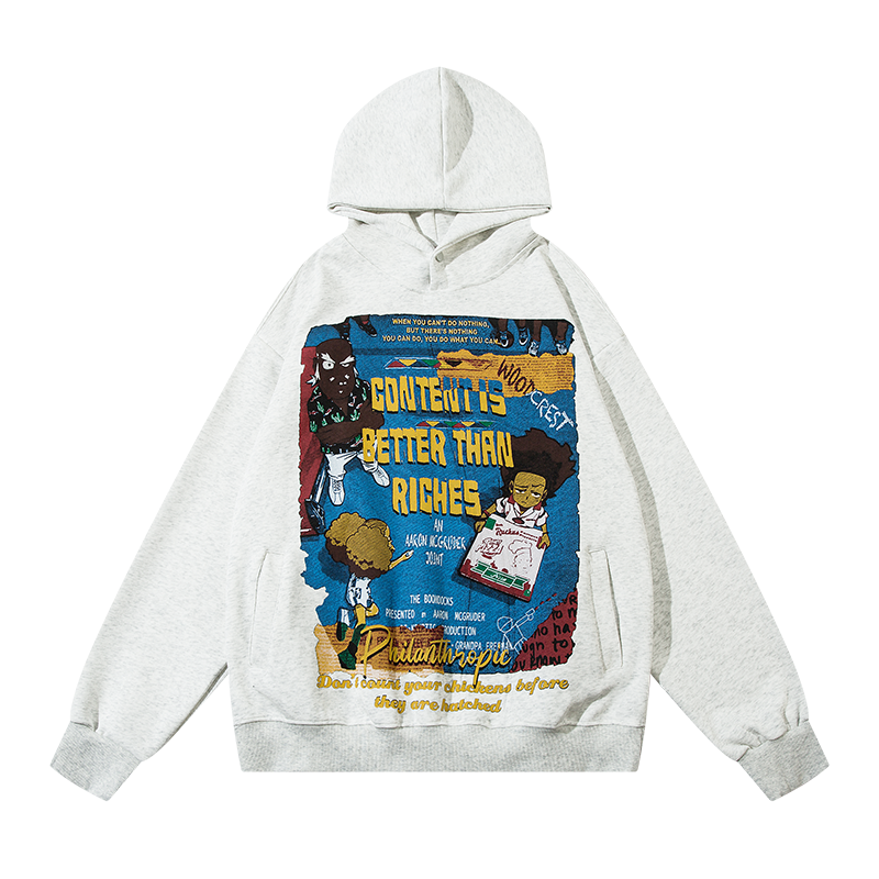 The Boondocks Tribute: "Content Is Better Than Riches" Vintage Wash Hoodie