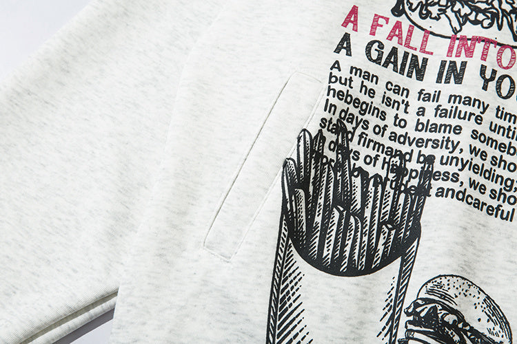 Unisex "Serendipity" Fast Food Graphic Hoodie - Oversized Streetwear Pullover