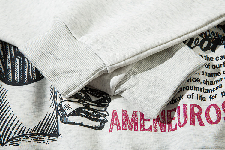 Unisex "Serendipity" Fast Food Graphic Hoodie - Oversized Streetwear Pullover