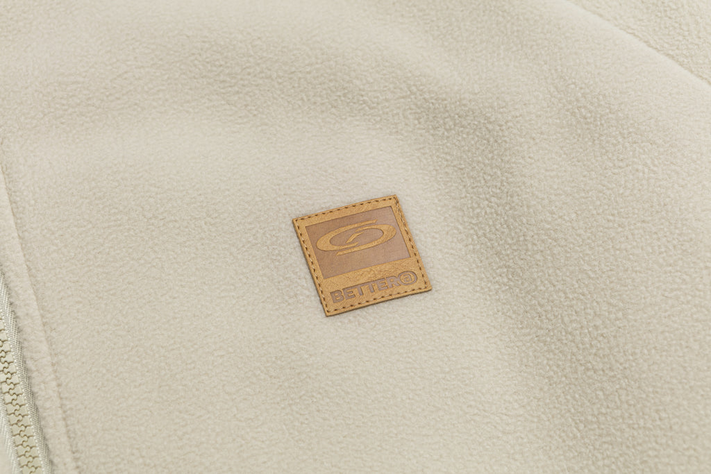 Minimalist Rubber Logo Patch on Sherpa Fleece Chest