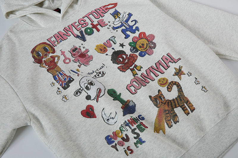 "Everything You See Is Me" Graffiti Doodle Hoodie | Oversized Streetwear