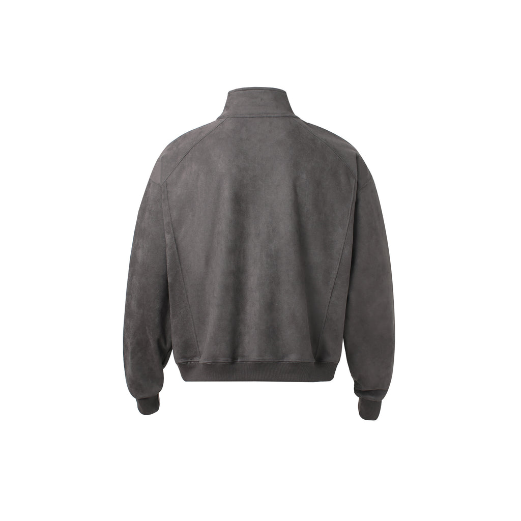 Unisex Varsity Jacket with Logo - Pink & Gray, Stand Collar Zipper Coat for Spring/Fall