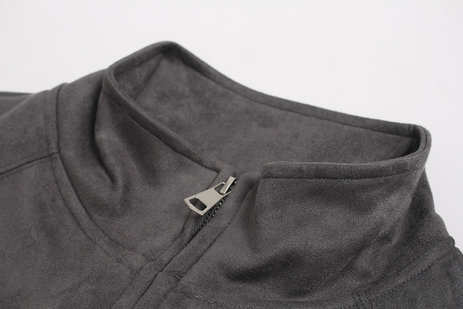 Unisex Varsity Jacket with Logo - Pink & Gray, Stand Collar Zipper Coat for Spring/Fall