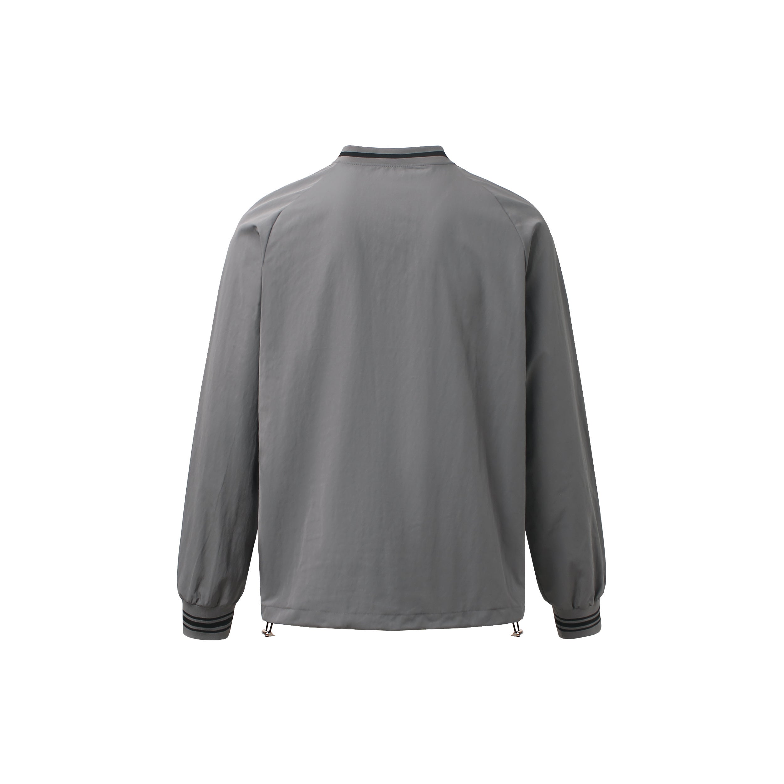 Retro V-Neck Pullover Windbreaker - Embroidered Streetwear Jacket