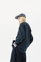 V-Neck Sweatshirt (Grey/Navy) - Unrestricted Shoulder Fit