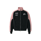 Short jacket,Unisex Retro Racing Style Jacket | Pink/Black &amp; Grey/Black Colorblock | Streetwear Essential