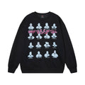 Black crewneck sweatshirt with Quintessential graffiti print and abstract figures