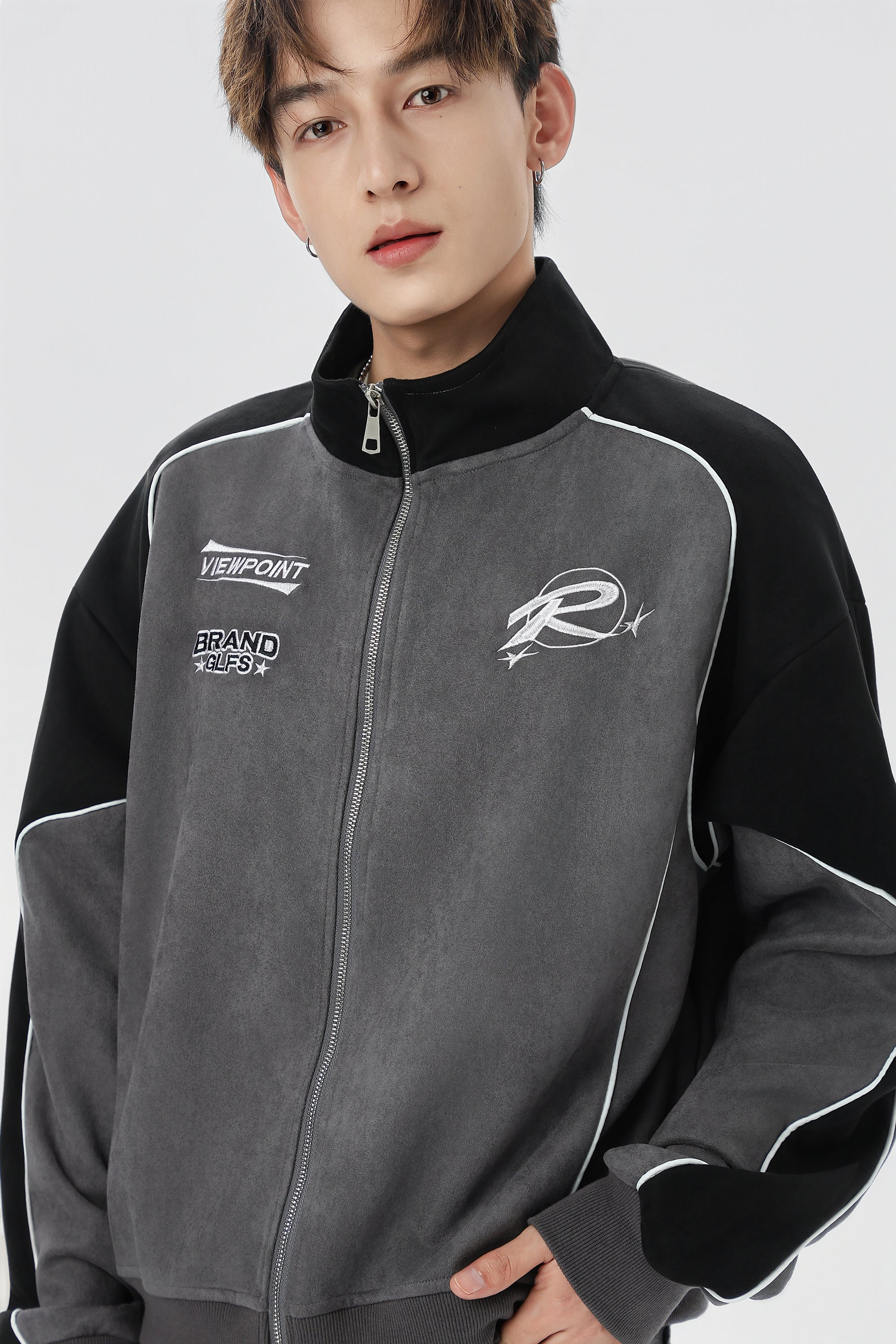 vintage-suede-track-jacket-grey-black-model-front